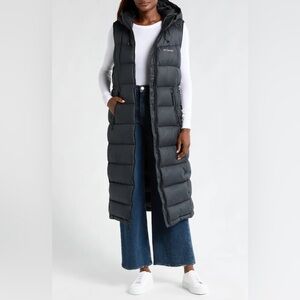 Columbia pike Lake repellent hooded, long, puffer vest size large